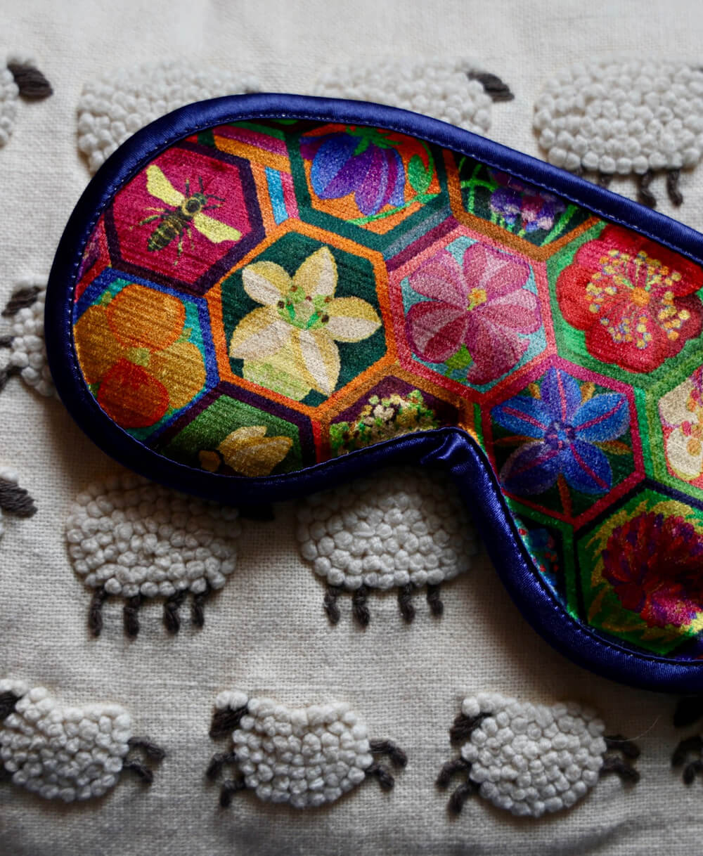 Eye Mask - Hexagon Hive in Ivy