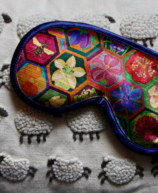 Eye Mask - Hexagon Hive in Ivy