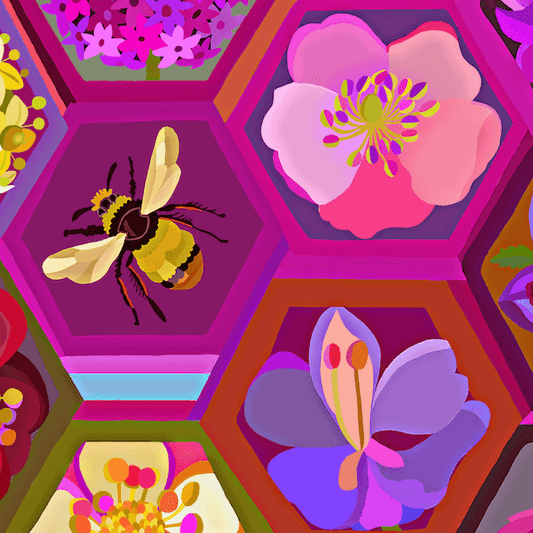 Small Cushion - Hexagon Hive in Rose