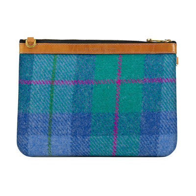 Diana 2 in 1 Clutch - Harris Tweed® Blue & Teal - Will Bees Bespoke