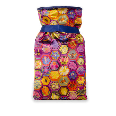 Hot Water Bottle & Cover - Hexagon Hive in Rose