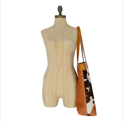 Large Tote - Brown Cow Print - Will Bees Bespoke