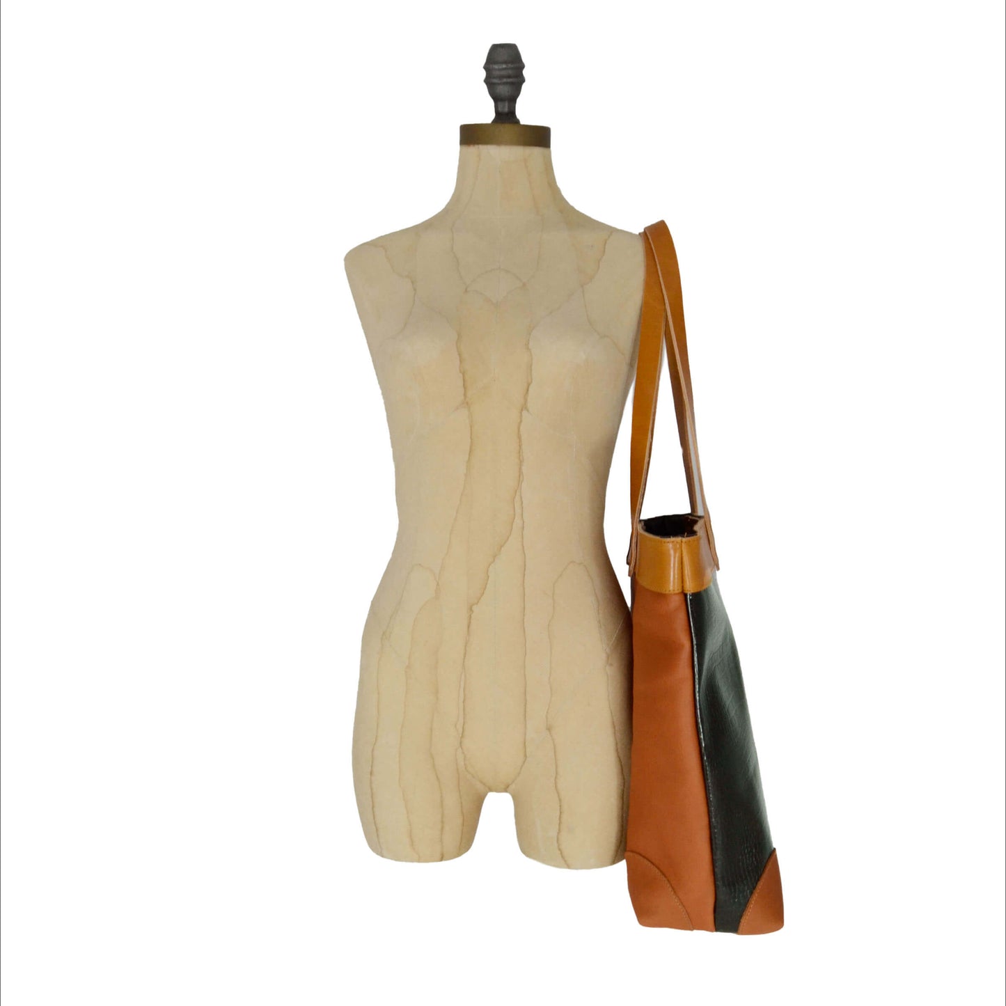 Large Tote - Dark Green Croc - Will Bees Bespoke