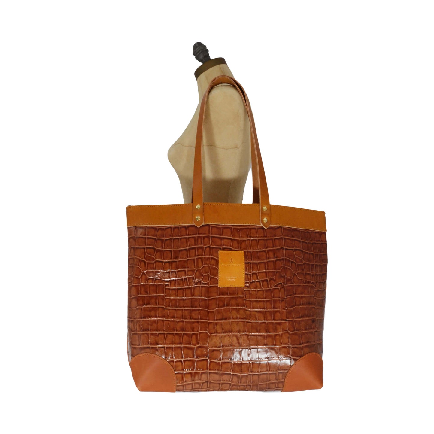Large Tote - Tan Croc - Will Bees Bespoke