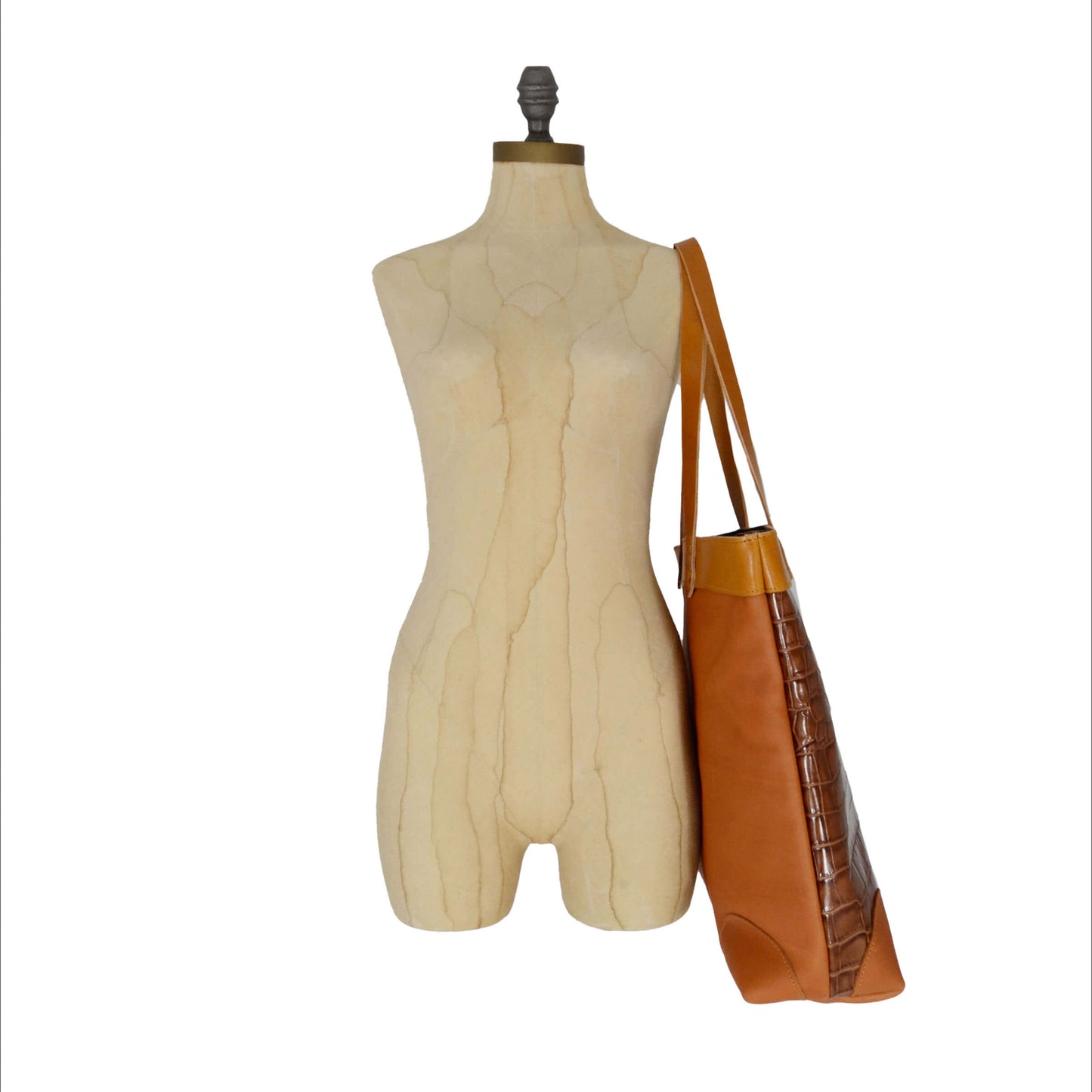 Large Tote - Tan Croc - Will Bees Bespoke