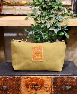 Mens Wash Bag - Khaki Canvas - Will Bees Bespoke