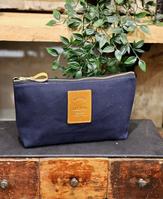 Mens Wash Bag - Navy Canvas - Will Bees Bespoke