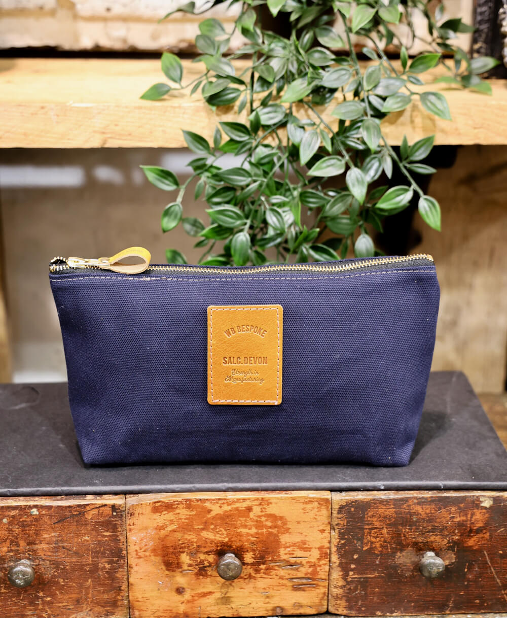 Mens Wash Bag - Navy Canvas - Will Bees Bespoke