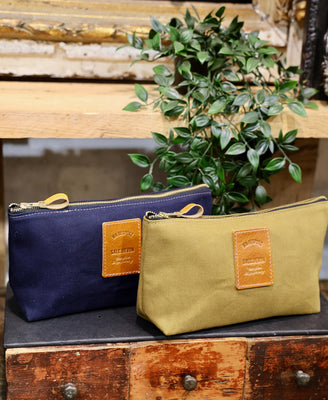 Mens Wash Bag - Navy Canvas - Will Bees Bespoke