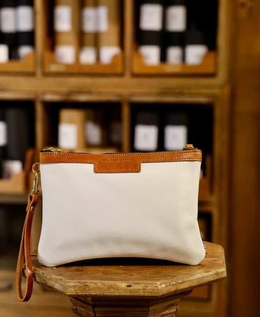 Diana 2 in 1 Clutch - White Leather - Will Bees Bespoke