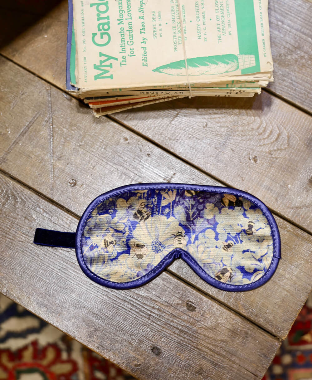 Eye Mask - Bumblebee Haven in Blue Sea - Will Bees Bespoke