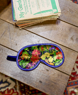 Eye Mask - Woven Meadow in Bramble - Will Bees Bespoke