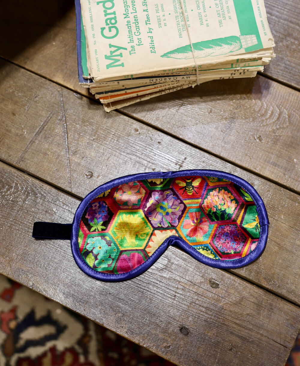 Eye Mask - Hexagon Hive in Ivy - Will Bees Bespoke