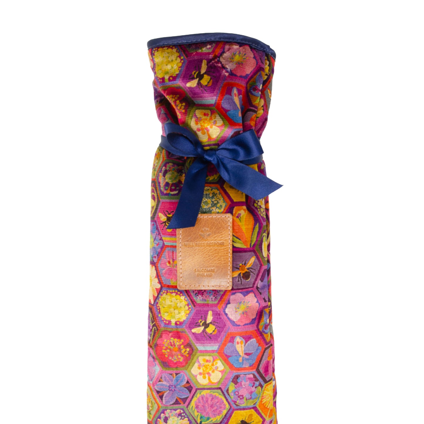Long Hot Water Bottle & Cover - Hexagon Hive in Rose - Will Bees Bespoke