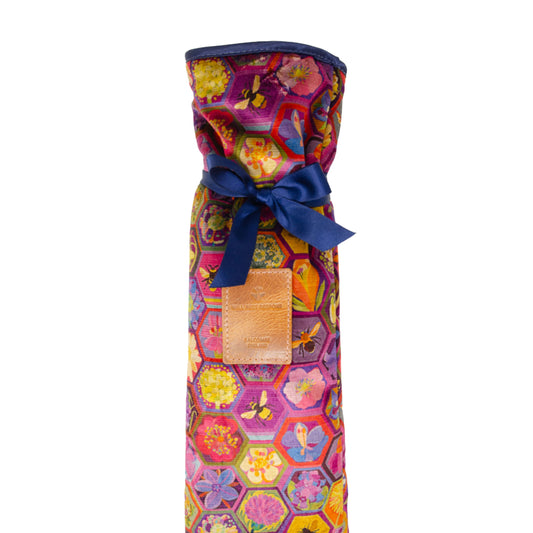 Long Hot Water Bottle & Cover - Hexagon Hive in Rose - Will Bees Bespoke