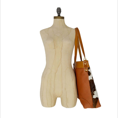 Medium Tote - Brown Cow Print - Will Bees Bespoke