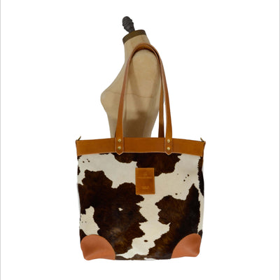 Medium Tote - Brown Cow Print - Will Bees Bespoke