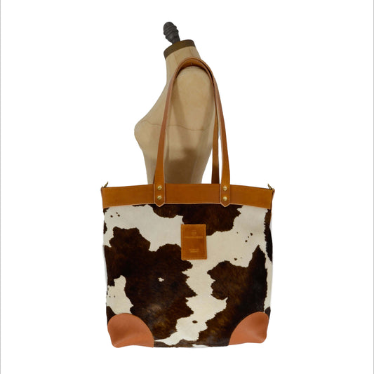 Medium Tote - Brown Cow Print - Will Bees Bespoke