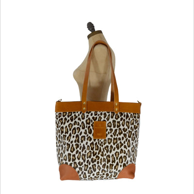 Medium Tote - White Leopard - Will Bees Bespoke