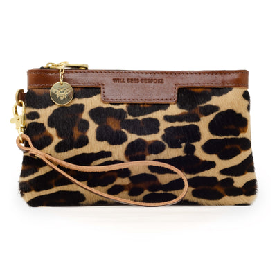 Mini Diana 2 in 1 Clutch - Leopard Print - Brown Leather