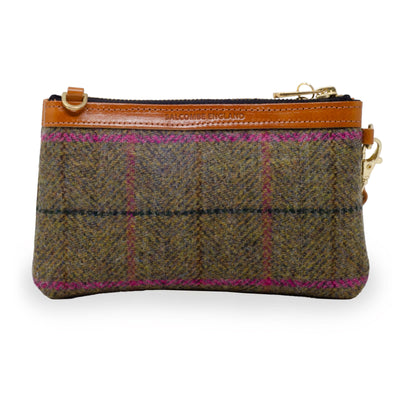 Mini Diana 2 in 1 Clutch - Green & Pink Tweed Check