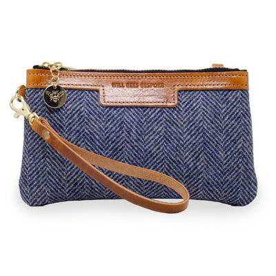 Mini Diana 2 in 1 Clutch - Blue Herringbone Tweed