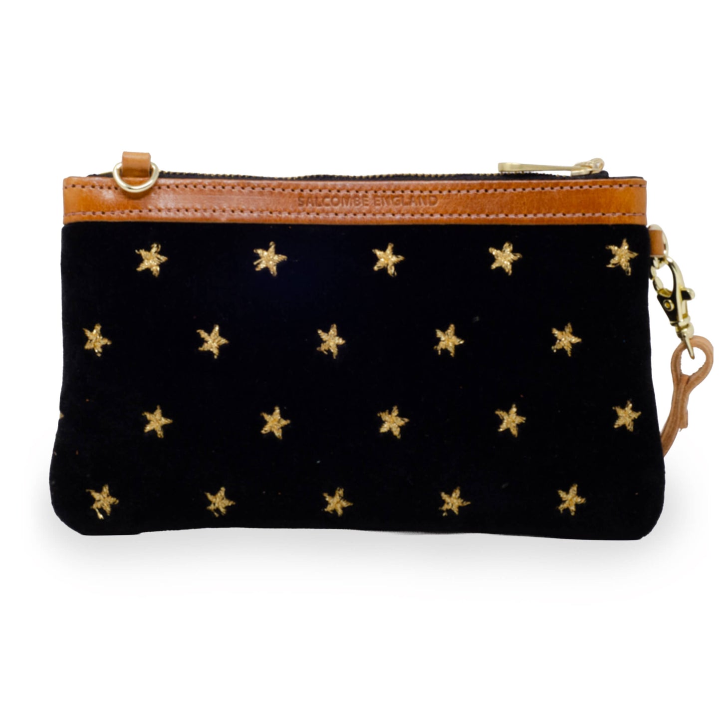 Mini Diana 2 in 1 Clutch - Gold Stars on Black Velvet