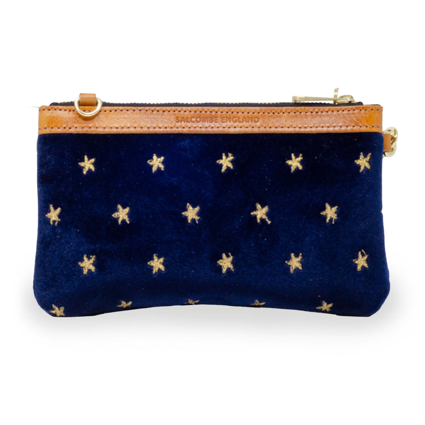 Mini Diana 2 in 1 Clutch - Gold Stars on Navy Velvet