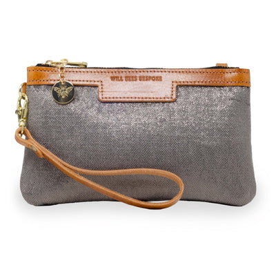Mini Diana 2 in 1 Clutch - Dark Silver Herringbone Sparkle