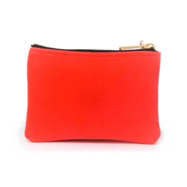 Jane Coin Purse - Neon Coral Velvet - Will Bees Bespoke