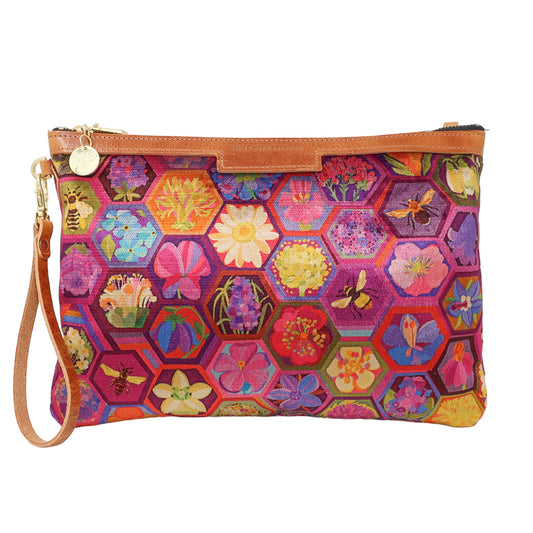 Oversized Diana 2 in 1 Clutch - Hexagon Hive in Rose