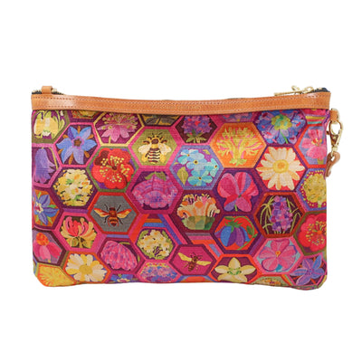 Oversized Diana 2 in 1 Clutch - Hexagon Hive in Rose