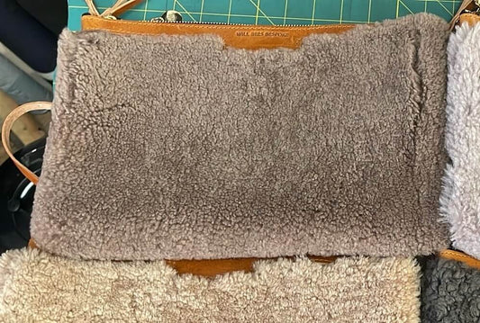 Oversized Diana 2 in 1 Clutch - Brown Sheepskin - Will Bees Bespoke