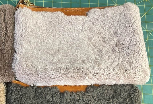 Oversized Diana 2 in 1 Clutch - Mink Sheepskin - Will Bees Bespoke