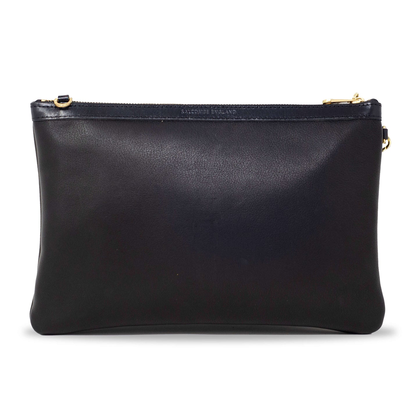 Oversized Diana 2 in 1 Clutch - Black Leather