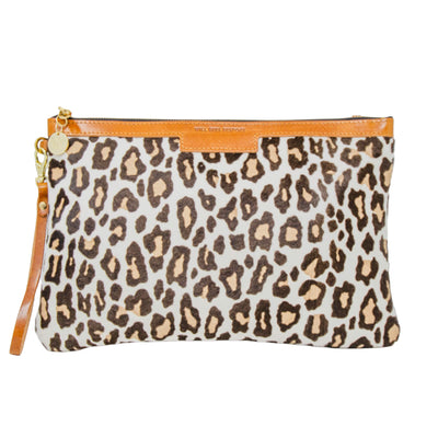 Oversized Diana 2 in 1 Clutch - White Leopard - Will Bees Bespoke