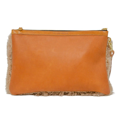 Oversized Diana 2 in 1 Clutch - Caramel Sheepskin