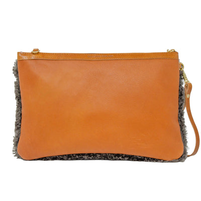 Oversized Diana 2 in 1 Clutch - Charcoal Sheepskin