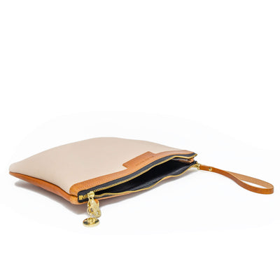 Oversized Diana 2 in 1 Clutch - White Leather