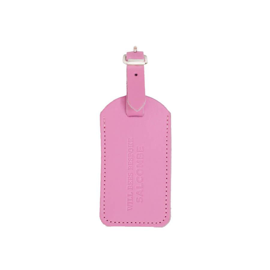 Leather Luggage Tag - Pale Pink - Will Bees Bespoke