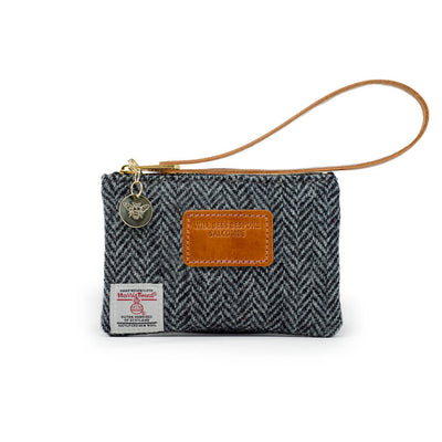 Jane Coin Purse - Harris Tweed® Grey Herringbone - Will Bees Bespoke