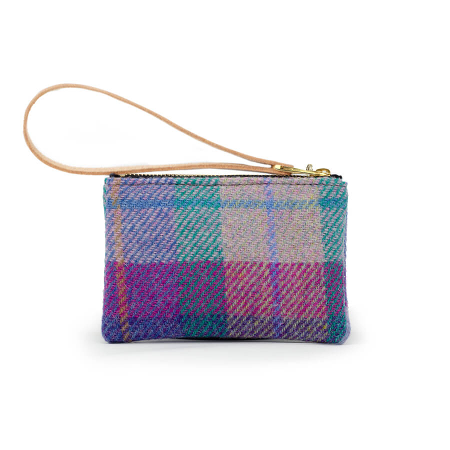Jane Coin Purse - Harris Tweed® Pink & Purple - Will Bees Bespoke