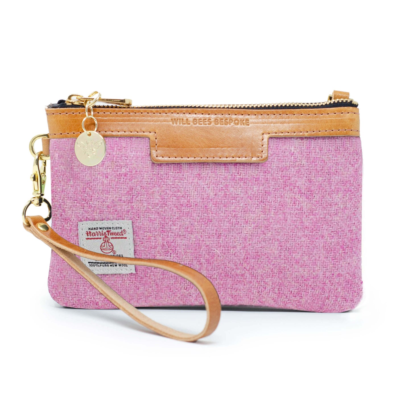 Mini Diana  2 in 1 Clutch - Harris Tweed® Light Pink - Will Bees Bespoke