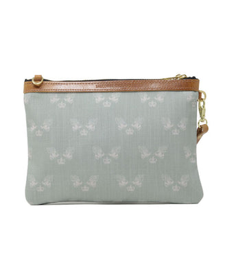 Diana 2 in 1 Clutch - Bee Print in Green Recycled - Will Bees Bespoke