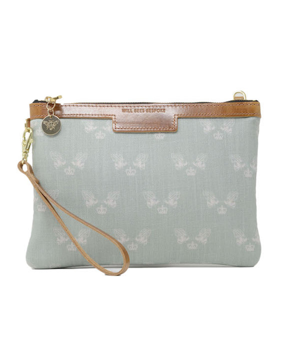 Diana 2 in 1 Clutch - Bee Print in Green Recycled