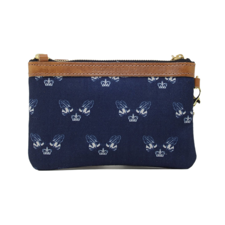 Mini Diana 2 in 1 Clutch - Bee Print in Navy Recycled