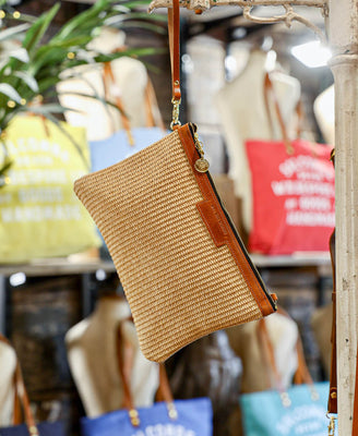 Diana 2 in 1 Clutch - Raffia in Natural