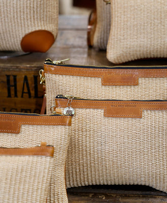 Diana 2 in 1 Clutch - Raffia in Natural