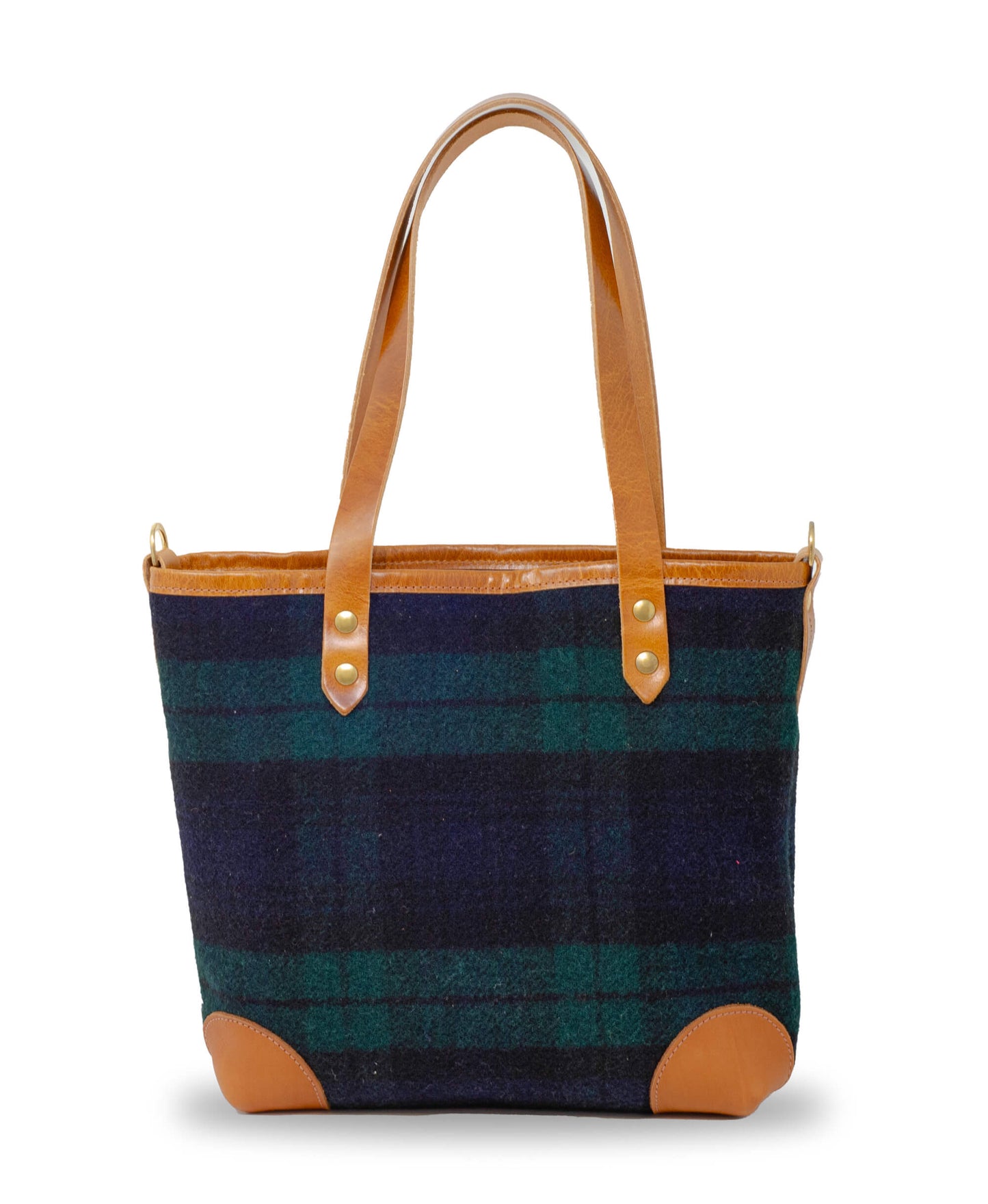 Small Tote - Navy & Green Check