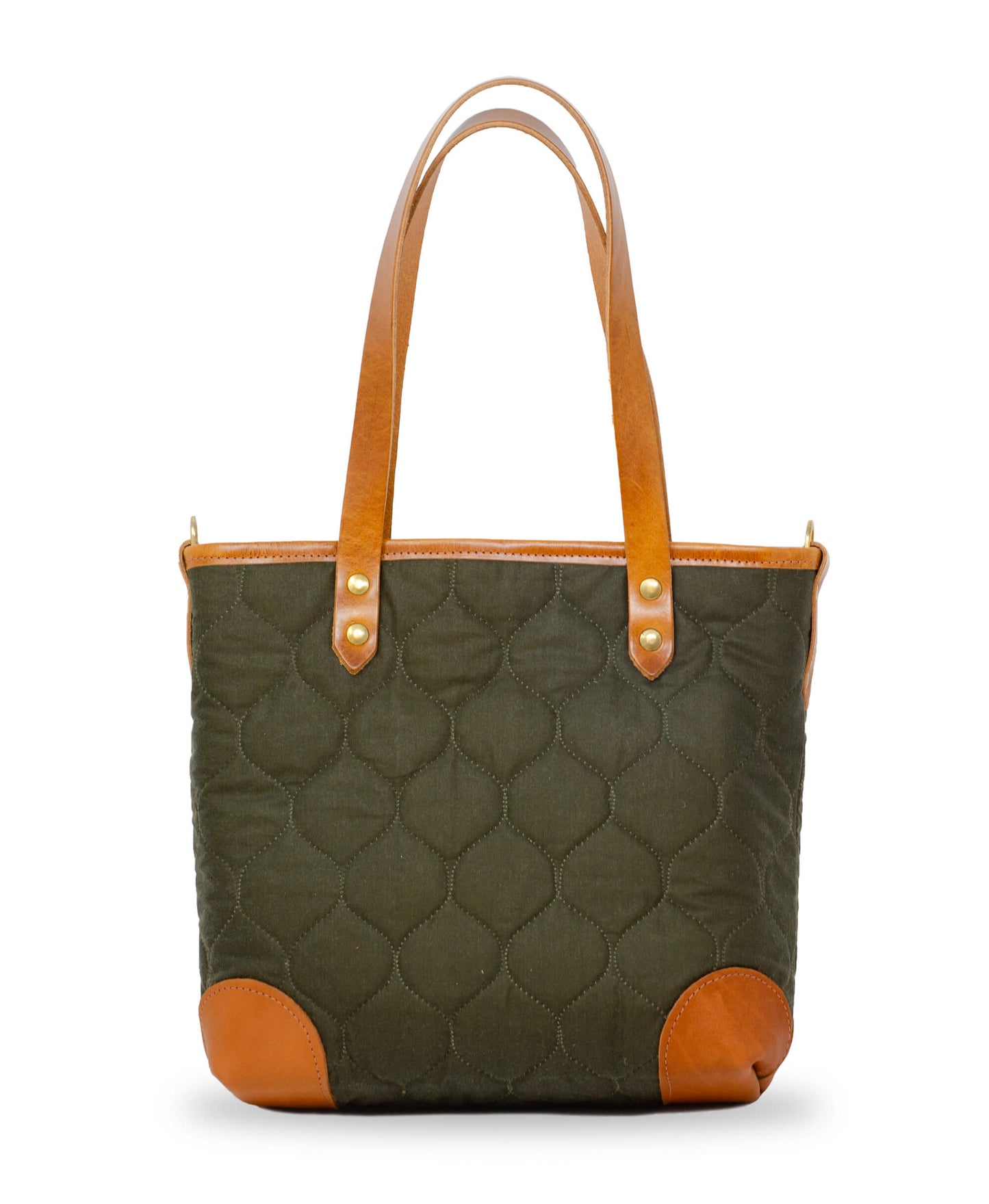 Small Tote - Quilted Oilskin in Green